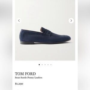 Tom Ford Navy Suede Loafers